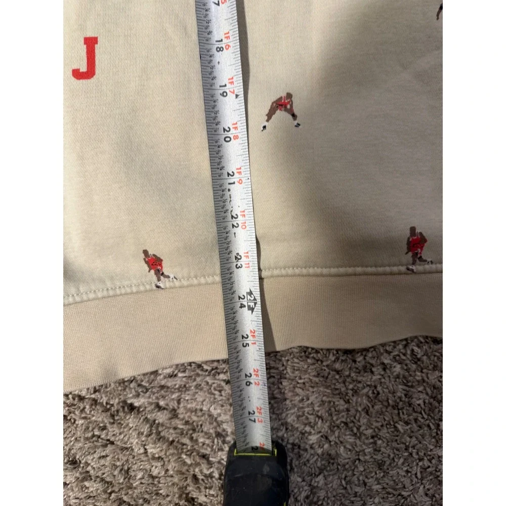 Jordan Essentials All Over Embroidered Hoodie Rattan Beige DV9392-206 Mens S